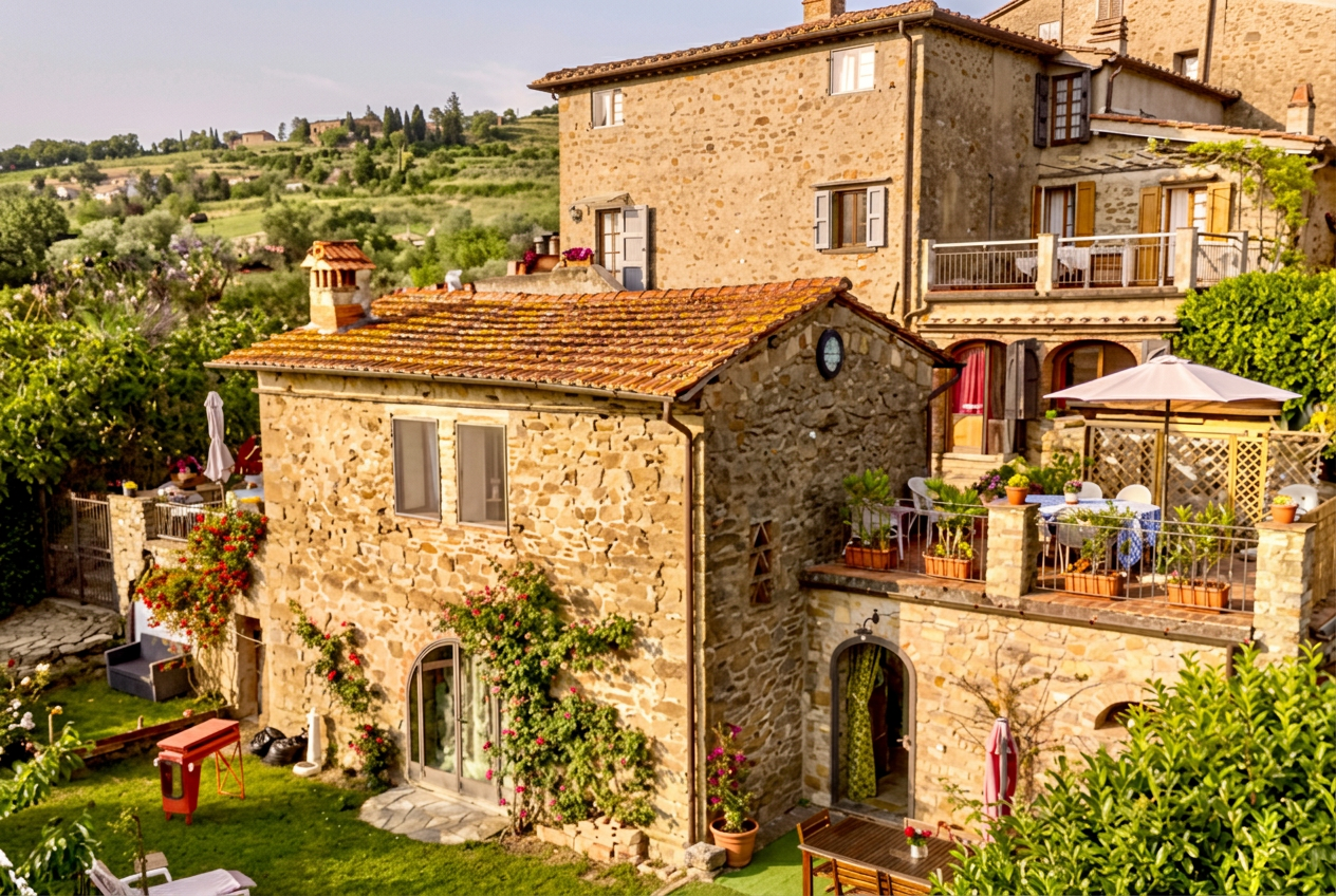 Résidence toscanaise avec vue sur les vignes